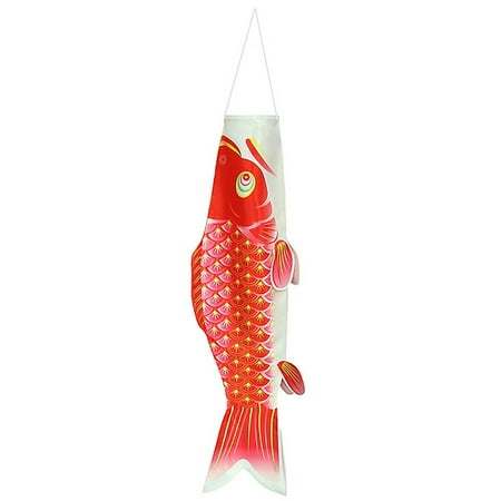 

greenhome Hanging Pendant Comfortable Hand Feeling Wear-resistant Fadeless Festive Ornamental Decorate Satin Fish Shape Carp Streamer Comic Exhibition Accessory