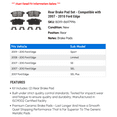 thumbnail image 2 of Rear Brake Pad Set - Compatible with 2007 - 2010 Ford Edge 2008 2009, 2 of 2