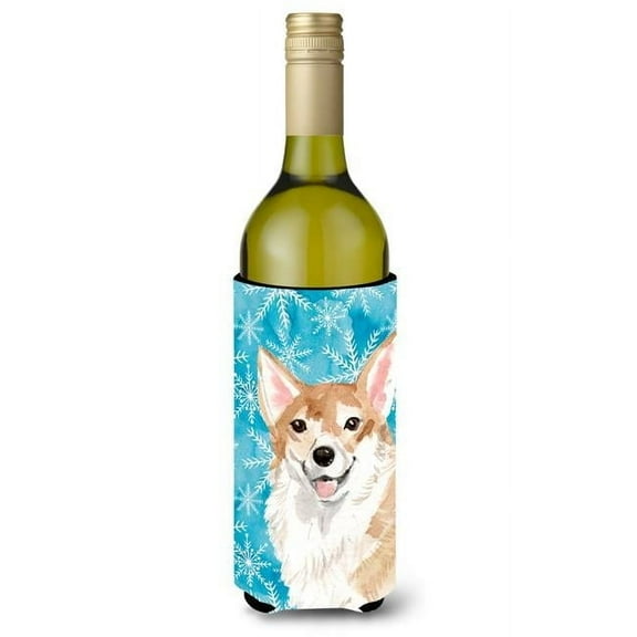 Corgi Winter Wine Bottle Beverge Insulator Hugger