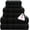 Black, variant on CASA COPENHAGEN Eternal 6 Pieces Towel Set- Navy Blue, 500 GSM 2 Bath Towel 2 Hand Towel 2 Washcloth, Designed in Denmark Made of Soft Egyptian Cotton for Bathroom, Kitchen & Shower