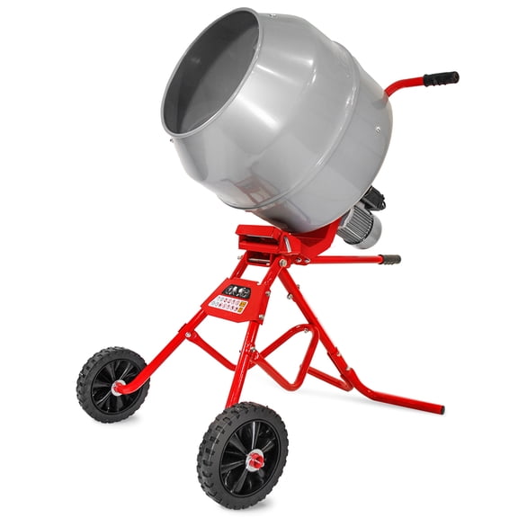 XtremepowerUS 4.6 Cu Ft 560W Electric Concrete Mixer, Portable Cement Mixer with Steel Drum, Stand and Wheels