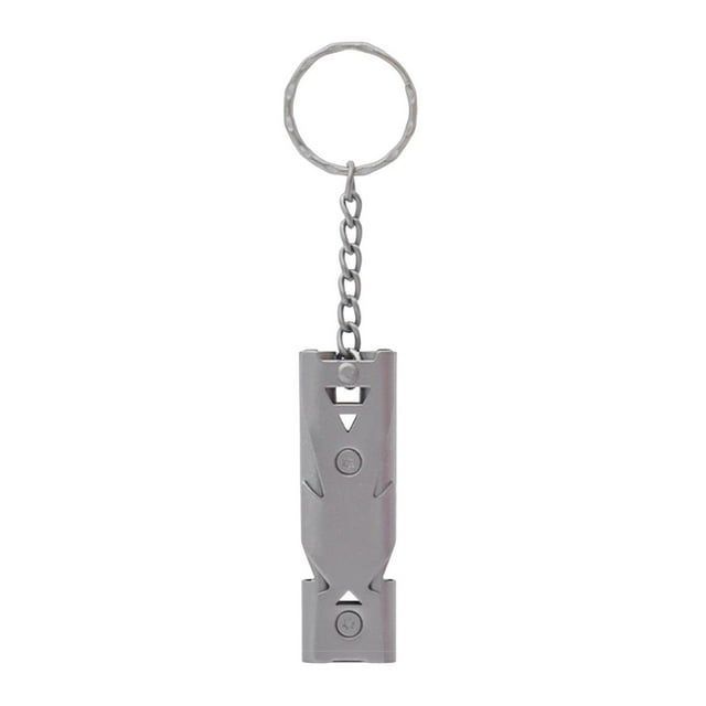 Visland Sifflet de Survie à Double Tube 150 dB Décibel Élevé Acier Inoxydable Robuste Portable Voyage Mini Camping Chasse Randonnée Plein Air Sifflet d'Urgence