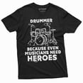 thumbnail image 3 of Drummer T-shirt funny gift drumming music musician band tee shirt Gift for him Men's funny shirt (3X-Large Military Green), 3 of 7