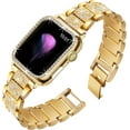 thumbnail image 2 of REQO Compatible with Apple Watch Band with Screen Protector Case, Jewelry Replacement Bands 46mm 45mm 44mm 42mm 41mm 40 mm 38mm 2 Pack Protective Cover for iWatch Series 10/9/8/7/6/5/4/3/2/1/SE Women, 2 of 6