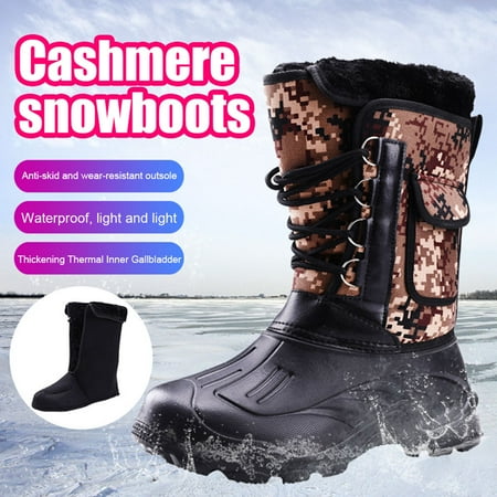 

Duretiony Men Winter Snow Boots Waterproof Insulated Outdoor Hunting Hiking Shoes New