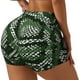 thumbnail image 1 of Fotbe Green Snakeskin Shorts Sin Costuras – Shorts Deportivos de Cintura Alta para Mujer, Elásticos para Gimnasio, Yoga, Running o Ciclismo-Small, 1 of 8