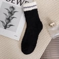 thumbnail image 3 of Tiqkatyck Fuzzy Socks Clearance Christmas Socks for Adults Autumn Winter Color Matching Plush Insulation Coral Velvet Home Socks Carpet Socks Sleep Socks Womens Socks Black, 3 of 3