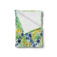 thumbnail image 2 of Watercolor Flower Soft Flannel Fleece Blanket, Orderly Symmetric Interlace Japanese Inspired Garden Flowers Hand Drawn, Cozy Plush for Indoor and Outdoor Use, 50" x 70", Green Blue, by Ambesonne, 2 of 5