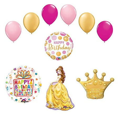 Beauty And The Beast Belle Crown Princess Balloon Birthday Party