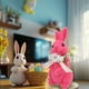thumbnail image 5 of Adorno de conejo de Pascua, escultura de conejo artificial de pie con musgo verde, decoración de jardín, regalos de fiesta, decoración de mesa y hogar, adornos de conejo de PVC., 5 of 6