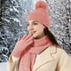 thumbnail image 5 of Set de guantes de bufanda para mujer con gorro de invierno | Combinación de punto acrílico de 3 piezas | Guantes antideslizantes con pantalla táctil | Bufanda larga con patrón retorcido | Beanie |, 5 of 6