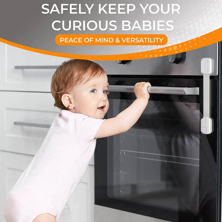 Child Safety Door Locks, WeGuard 2 Pack Adhesive Baby Proof Cabinet Locks and Refrigerator Fridge Freezer Door Lock for Toddler Kids, Drawer Latches