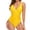 Yellow, variant on Babysbule Strapless V-neck Sleeveless Floral Print Beachwear One-piece Swimsuits Womens Tankini Swimdress