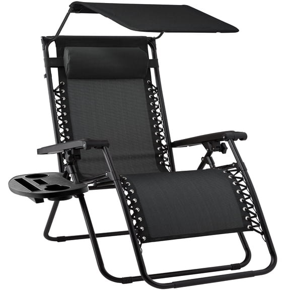 Best Choice Products Zero Gravity Chair w/ Canopy Shade & Magazine Cup Holder