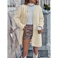 thumbnail image 6 of KelaJuan Women's Autumn Winter Casual Coat Solid Color Long Sleeve Single-breasted Long Jacket, 6 of 6