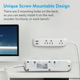 thumbnail image 4 of Flat Plug Power Strip Surge Protector with usb Ports, White Extension Cord 6 Feet 3 Prong, 3 outlets, 2 USB Ports, 1250W/10A, 300J, Wall Mountable, Plug Strip for Home Office, SGS Approved, 4 of 6
