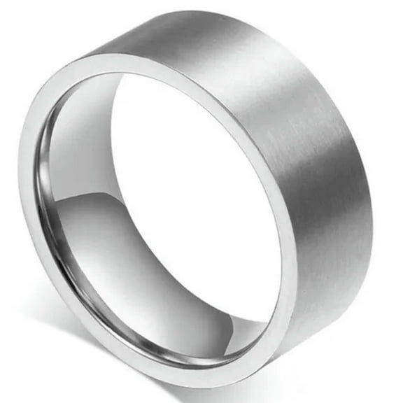 8mm Stainless Steel Brushed Band Men Women Wedding Ring Silver/Gold/Black Sz6-13
