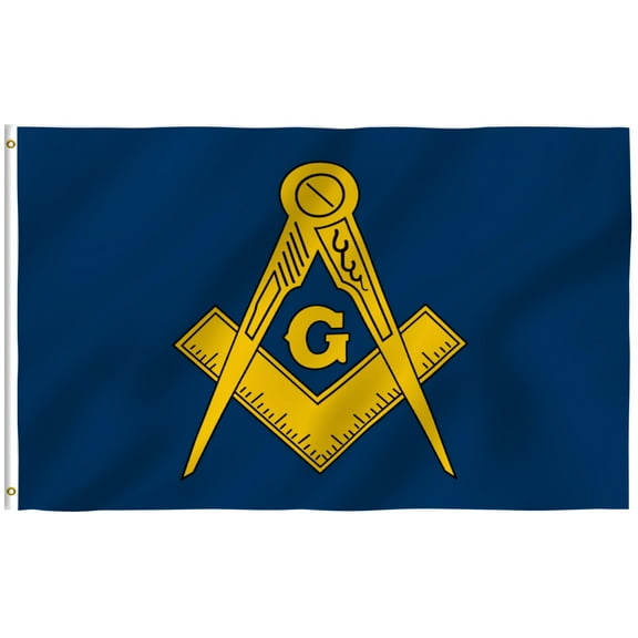 Anley Fly Breeze 3x5 Foot Masonic Flag - Vivid Color and Fade Proof - Canvas Header and Double Stitched - Free Freemasonry Flags Polyester with Brass Grommets 3 X 5 Ft