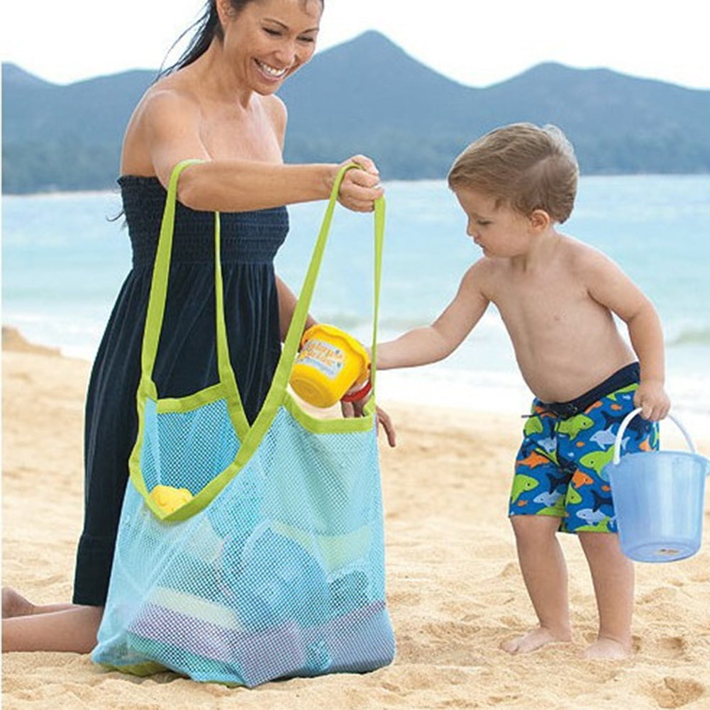 Hiking Traveling Mesh Bag Beach Tote Pouch Kids Toys Storage Collection Tool 
