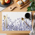 thumbnail image 2 of Purple Spring Floral Placemats Set of 8, Watercolor Elegant Pastoral Flowers Placemats for Dining Table, Place Mats for Kitchen Tabletop, Waterproof Wipeable Dining Table Mats Set, 2 of 9