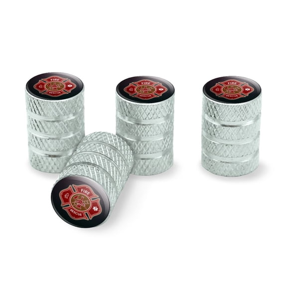 Firefighter Fire Rescue Maltese Cross Tire Rim Wheel Aluminum Valve Stem Caps - Aluminum