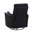 thumbnail image 4 of Rix Swivel Glider Recliner Chair w 2 Lumbar Pillows- Black Corduroy, 4 of 6