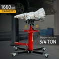 thumbnail image 2 of TUFFIOM Transmission Jack, 1660 lbs 3/4-Ton Hydraulic 2-Stage High Lift Vertical Telescoping Floor Jack Stand, 34" to 68" Lifting Range, w/Pedal, 360° Swivel Wheels, Garage/Shop Lift Hoist, 2 of 7