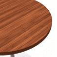 thumbnail image 3 of LeisureMod Verve 27" Round Dining Table, Mid-Century Modern MDF Top Dining Table with White Stainless Steel Pedestal Table Base for Kitchen and Dining Room, Cognac Brown, 3 of 7