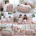 thumbnail image 6 of Farmhouse Red Duvet Cover Set, Vintage Flower Leaf Botanical Plant Soft Duvet Cover Twin Size Bedding Set 4 Pieces, 1 Quiltcover and 2 Pillowcases with Zipper, 1 Bed Sheet for All Seasons, 6 of 9