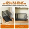 thumbnail image 3 of Yaheetech 42" Foldable Metal Dog Crate with 2 Doors and Pull Out Tray, Black, 3 of 7
