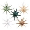 thumbnail image 1 of Faroles de Papel Estrella de 9 Puntas SUNBEAUTY Verde Salvia 30 cm Navidad x5, 1 of 7