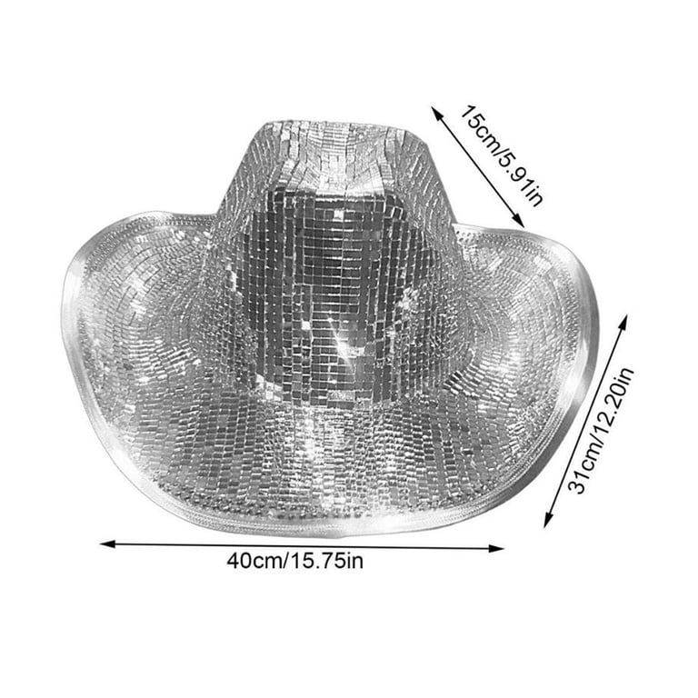 Western Sparkly Glitter Disco Ball Cowboy Hat, Bachelorette  display picture 3