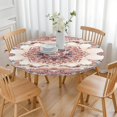 thumbnail image 3 of Charming Floral Round Tablecloth with Elastic Closure, Bohemian Style for Tables Up to 56 Inches, Ideal for Entertaining, 3 of 7