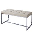 thumbnail image 1 of CorLiving Huntington Wide Chrome Base Rectangular Fabric Bench, 1 of 5