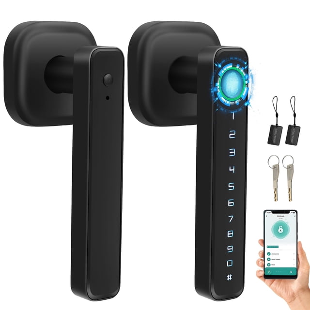 LOKOOY Cerradura Inteligente,Cerradura Electrónica 5 en 1,TUYA App Bluetooth,Huella Digital,Contraseña,Llave física,Tarjeta IC,Protección con Contrase&n