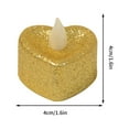 thumbnail image 2 of Wovilon 24 Pcs Flameless 1.6" Heart Shape Led Candles, Electric Candle, Tealight Wedding Party Anniversary for Wedding Halloween Thanksgiving Christmas Themed Party Valentines Decorations (Yellow), 2 of 4