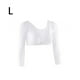 thumbnail image 2 of Guardurnaity Camiseta Sexy para mujer, abrigo de manga larga transparente con cuello en V, Tops de perspectiva de malla superior, camisa corta de Prendas para la parte del cuerpo L, 2 of 6