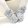 thumbnail image 4 of Newborn Infant Baby Cotton Booties With Gripper Soles, Soft Sole Stay-on Baby Shoes Ankle Crib Shoes Toddler First Walkers Winter Christmas Booties(Stars Print), 4 of 9