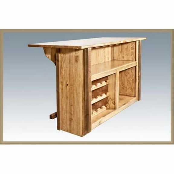 Homestead Collection Deluxe Bar with Foot Rail Stained and Lacquered