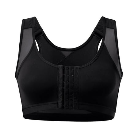 PEASKJP High Impact Sports Bras for Women Wider Strips Plus Size Minimizer Unlined Underwire Full Coverage Bra Womens Lingerie Black 5X-L