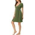 thumbnail image 4 of Unique Bargains Women's Pajama Deep V Neck Sift Sexy Nightdress Stretchy Lounge Dress, 4 of 5