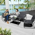 thumbnail image 6 of Yangming Outdoor Furniture Set with Loveseat and Coffee Table for Courtyard, Lawn and Balcony - 4-Pieces Patio Furniture Modern Conversation Set, Black, 6 of 9