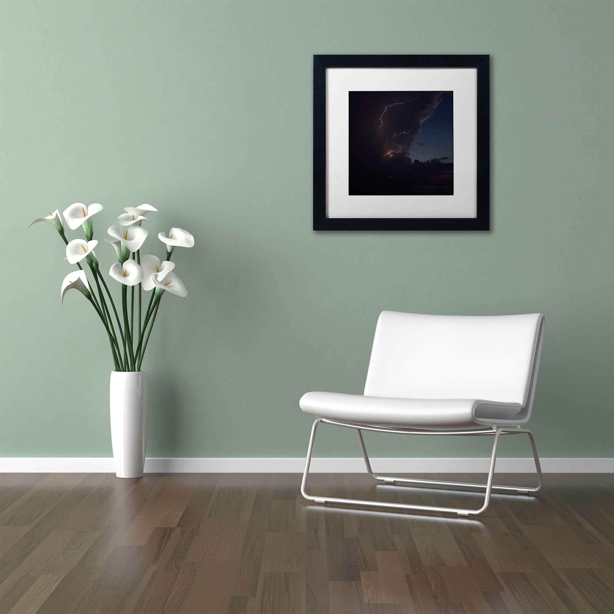 Trademark Fine Art "Sunset Thunderhead #2" Canvas Art by Kurt Shaffer, White Matte, Black Frame