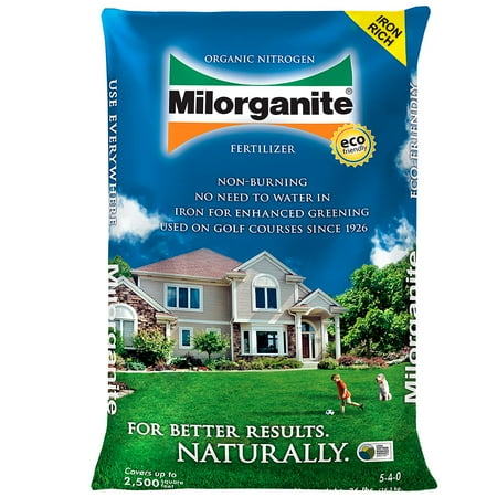 Milorganite Slow-Release Nitrogen All Purpose Long Lasting 6-4-0 Fertilizer, 32 lbs