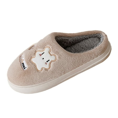 

QYZEU Mens Shoes Slip On Casual Wide Fuzzy Slippers for Men Size 10 2022 New Winter Men S Korean Thermal Home Wrapped Flat Bottom Thick Bottom Plush Cotton Slippers