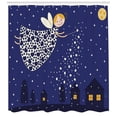 thumbnail image 3 of Ambesonne Night Shower Curtain, Girls Cartoon, 69"Wx84"L, Blue Marigold White, 3 of 3