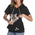 thumbnail image 6 of Cat Pouch Shirt Hoodie Fall Short Sleeve Kitten Puppy Holder Thin Hoodies Pet Carrier Sweatshirt for Women, 6 of 8