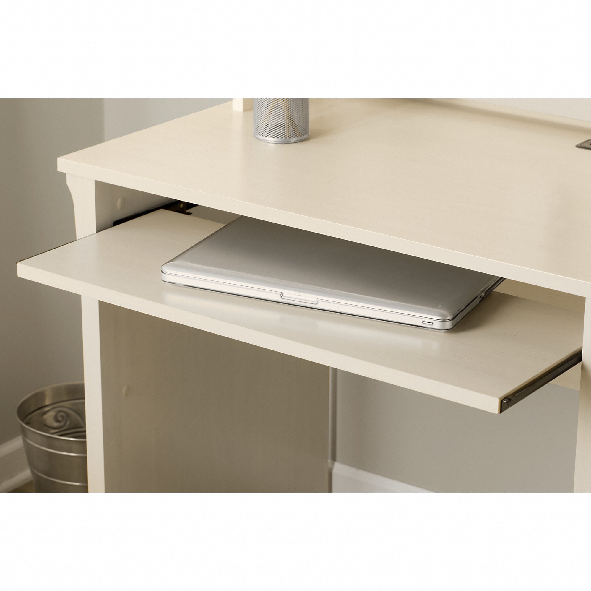 Bush Furniture Salinas 48” Computer Desk & Hutch with Storage, Antique White