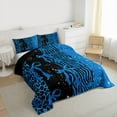 thumbnail image 3 of Feelyou Teens Princess Ribbon Bedding Comforter Set, Fashion Bowknot Bow-tie Blue Twin Comforter Sets, Leopard Cheetah Print Reversible Bedding Set, Breathable Home Decor, 2 Pieces, 3 of 8