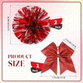 thumbnail image 2 of 3 Pcs Cheerleading Pom Poms and Large Cheerleader Hair Bow Metallic Cheer Supplies for Team Spirit Sports Dance Cheering, 2 of 7